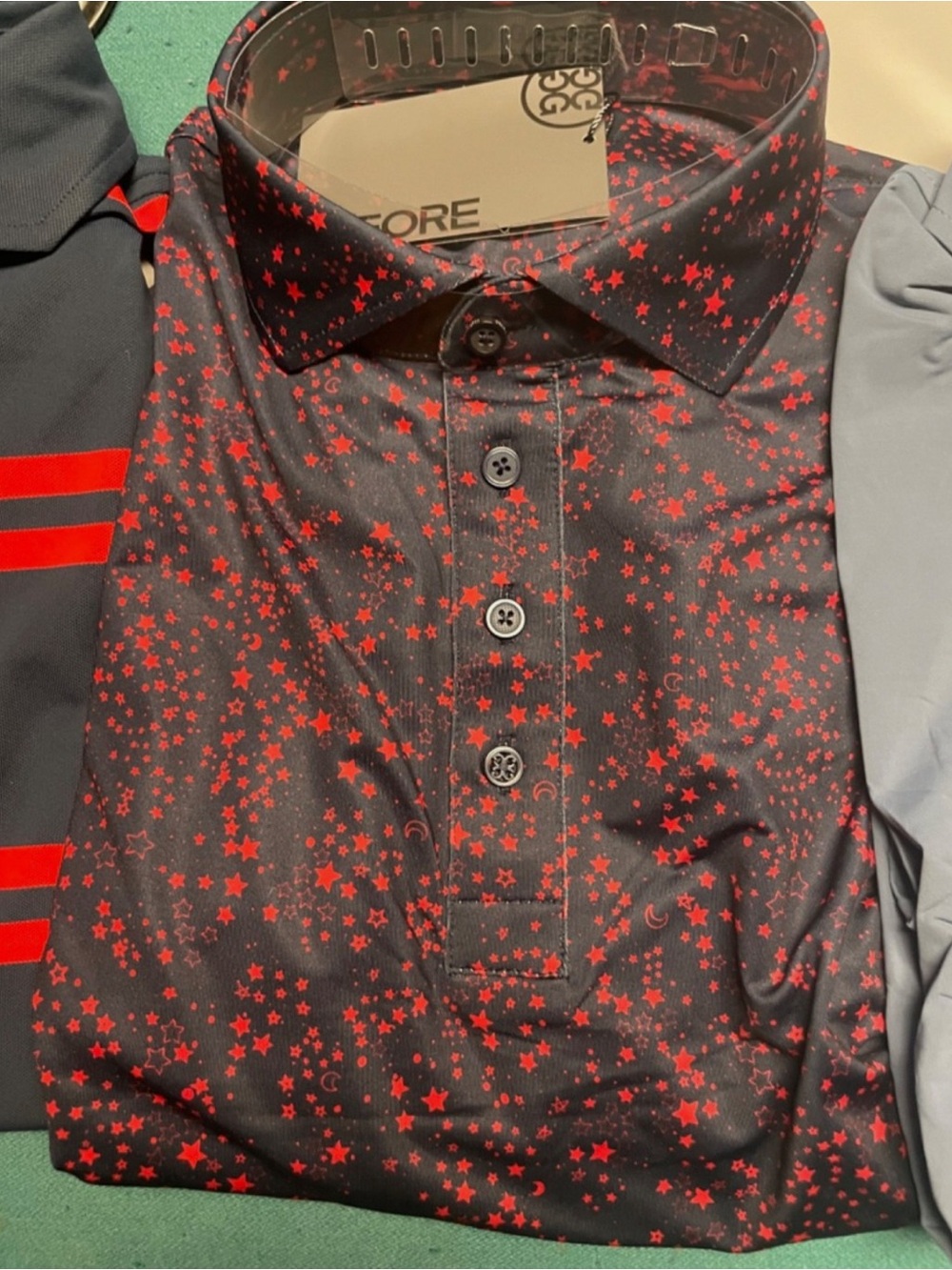 G/FORE Performance Polo Red Star Print - Picture 2 of 8